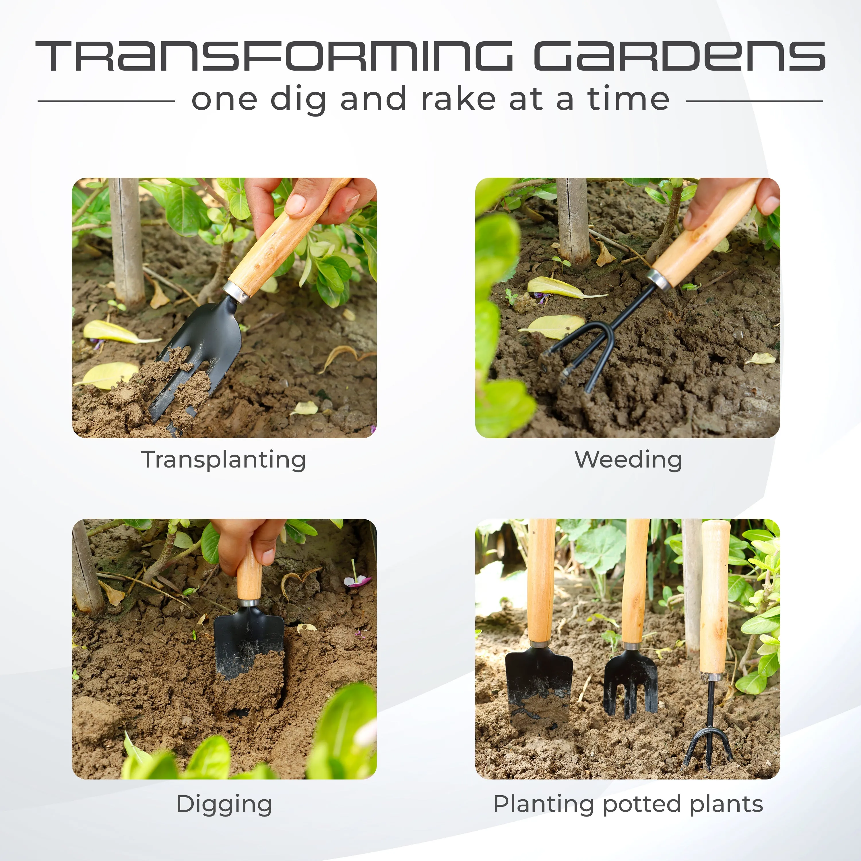 Robustt Transplanting Digging Weeding Planting Gardening Garden Tool Kits
