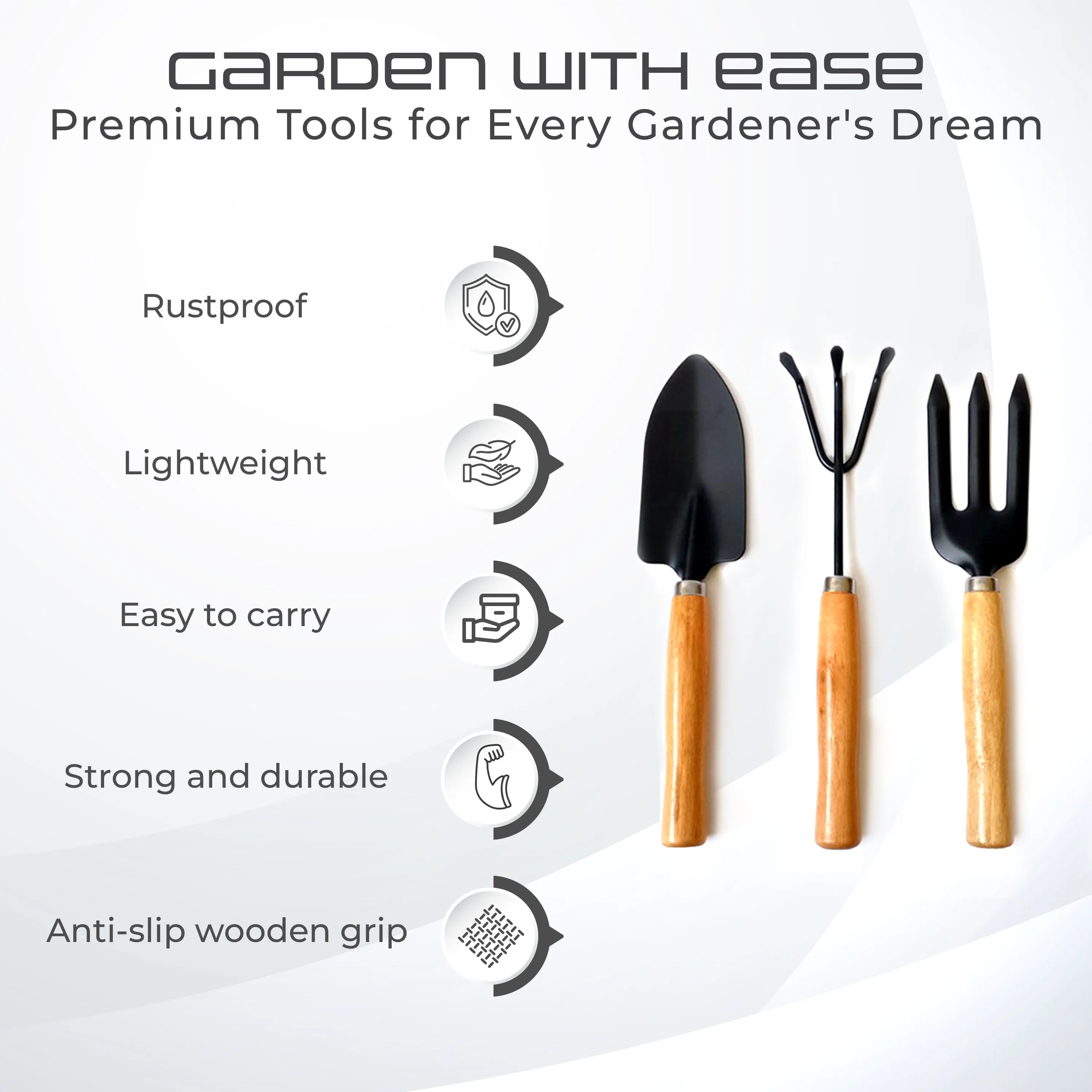Robustt Transplanting Digging Weeding Planting Gardening Garden Tool Kits