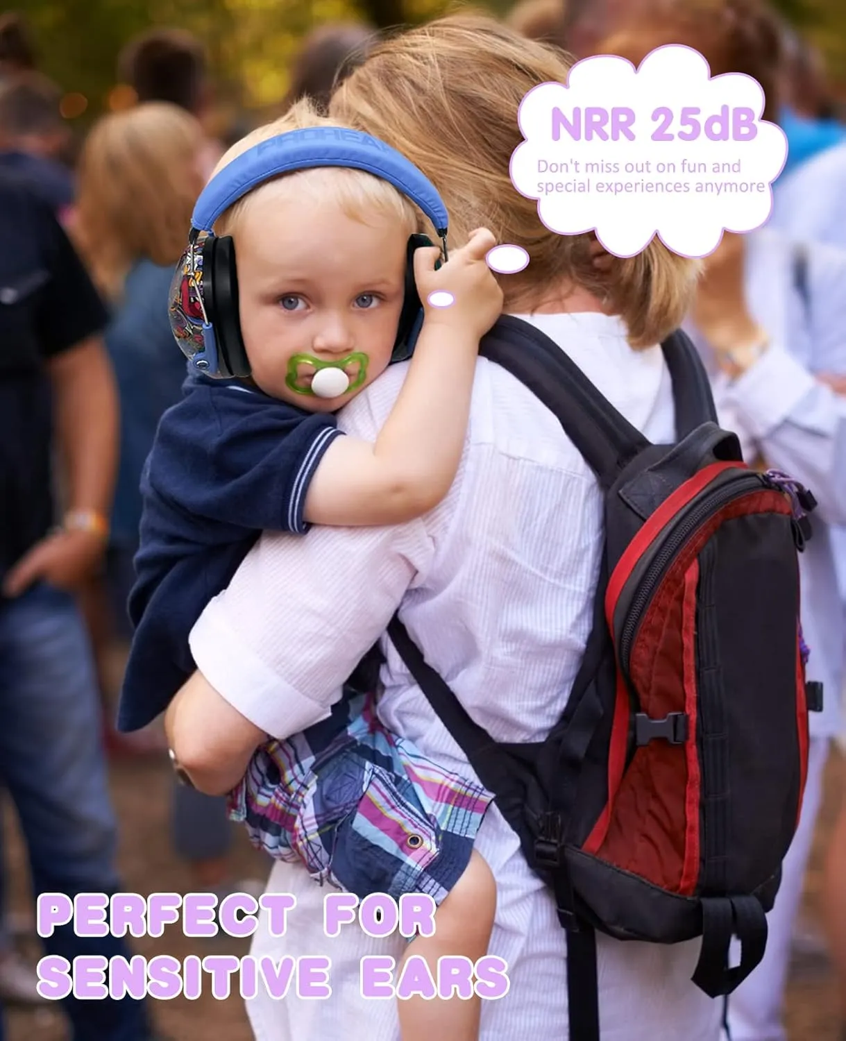 ROHEAR 032 Kids Ear Protection Safety Muffs, NRR 25dB Noise Blocking Earmuffs for Monster Trucks, Autism, Studying, Protective Ear Defenders for Toddler Children Teens - SYMBOL MUSIC