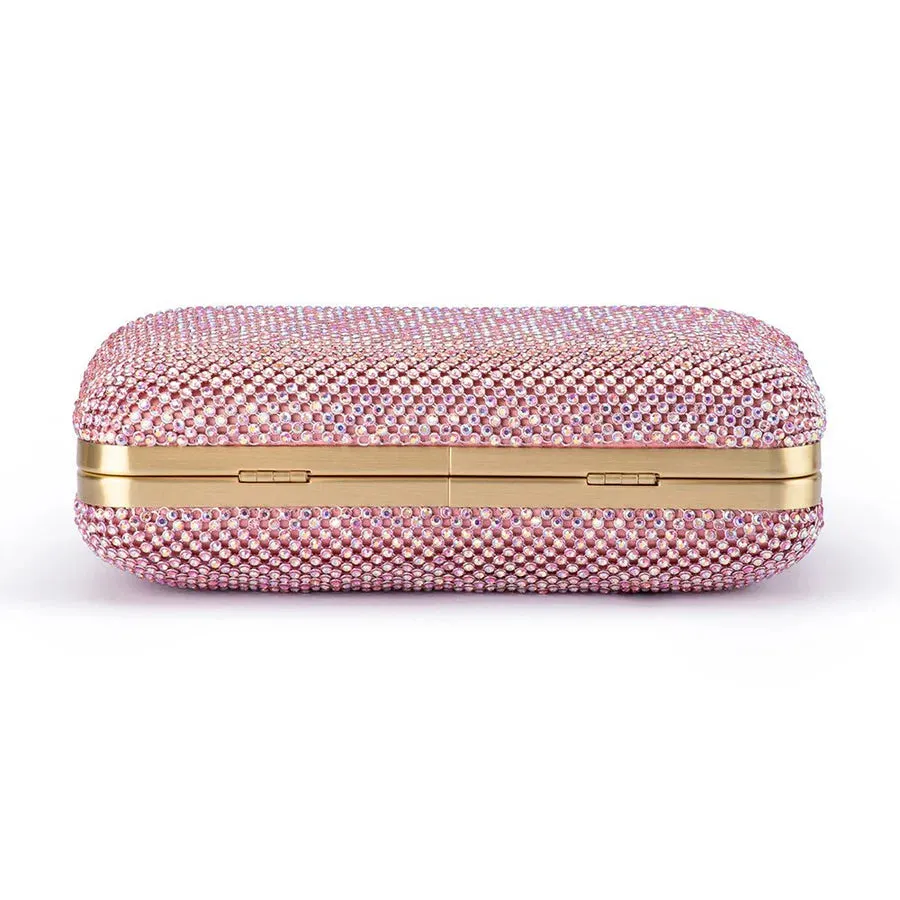 Ronny Crystal Mesh Clutch - Pink