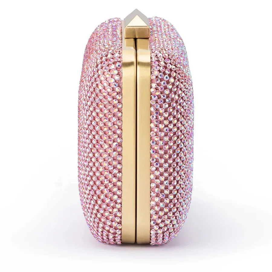 Ronny Crystal Mesh Clutch - Pink