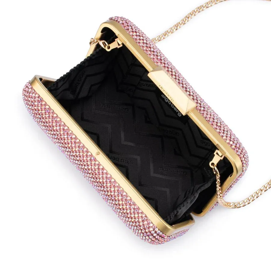 Ronny Crystal Mesh Clutch - Pink