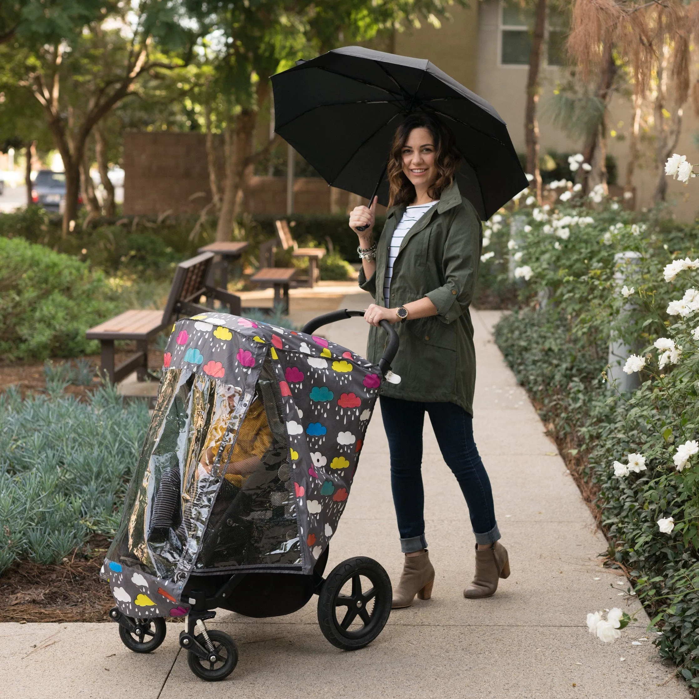 Rosie Pope ROSIE POPE Color Changing Stroller Rain Cover - Clouds