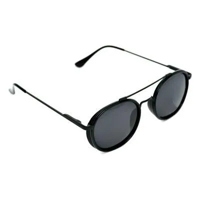 Round Black And Black Sunglasses For Men And Women-Unique and Classy