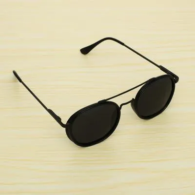 Round Black And Black Sunglasses For Men And Women-Unique and Classy