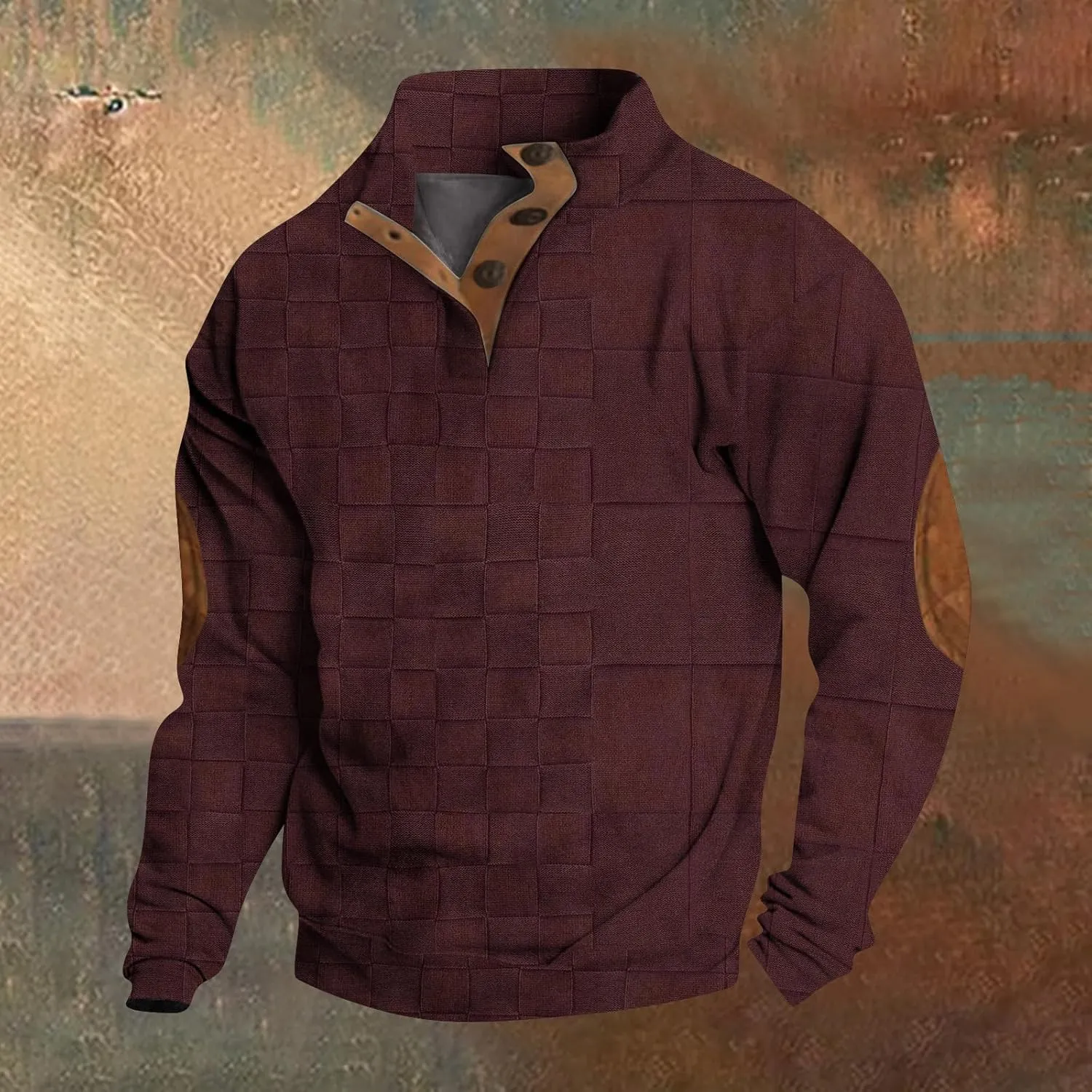 RTTUIOP Men's Henley Pullover V Neck Sweatshirts Long Sleeve Shirts Fashion Casual Loose Fit Button Up Pullovers Sweaters