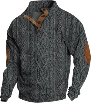 RTTUIOP Men's Henley Pullover V Neck Sweatshirts Long Sleeve Shirts Fashion Casual Loose Fit Button Up Pullovers Sweaters