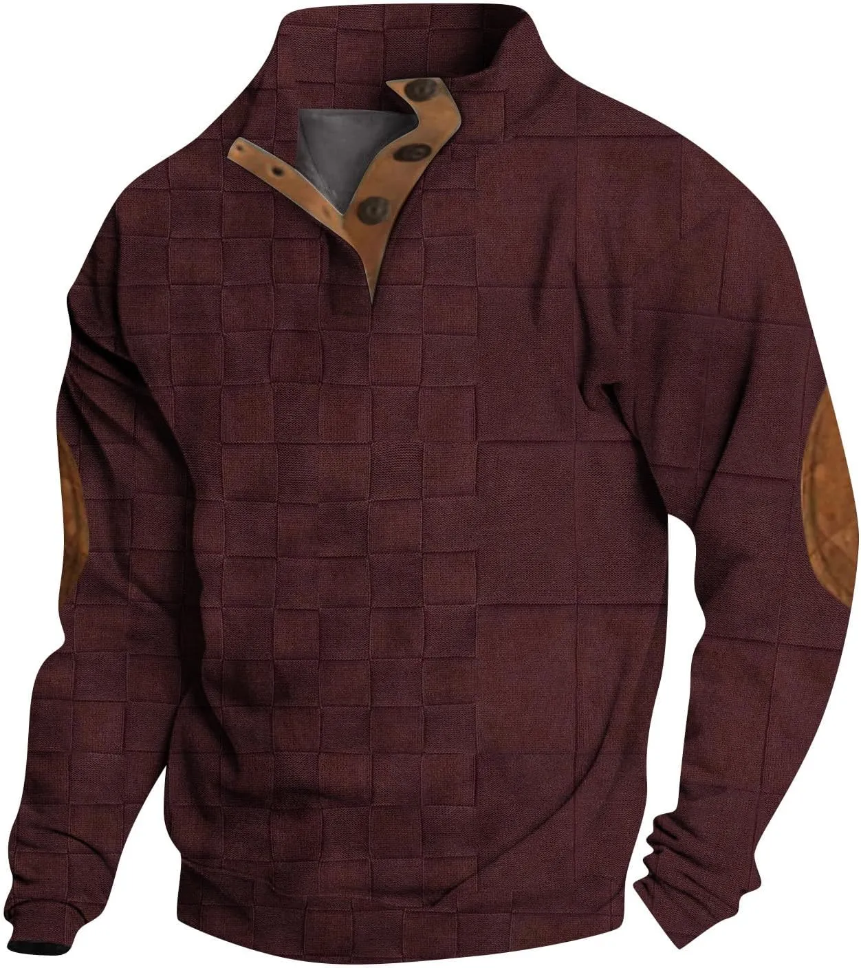 RTTUIOP Men's Henley Pullover V Neck Sweatshirts Long Sleeve Shirts Fashion Casual Loose Fit Button Up Pullovers Sweaters