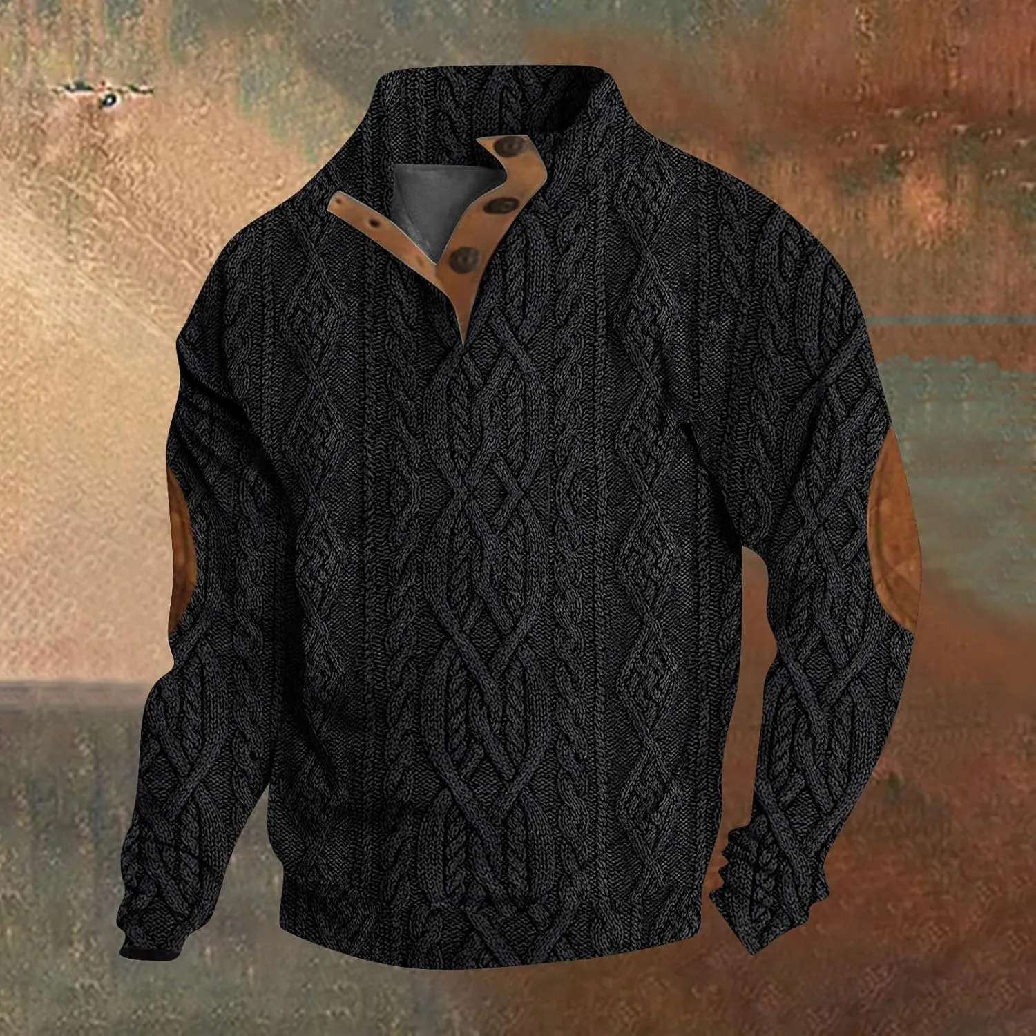 RTTUIOP Men's Henley Pullover V Neck Sweatshirts Long Sleeve Shirts Fashion Casual Loose Fit Button Up Pullovers Sweaters
