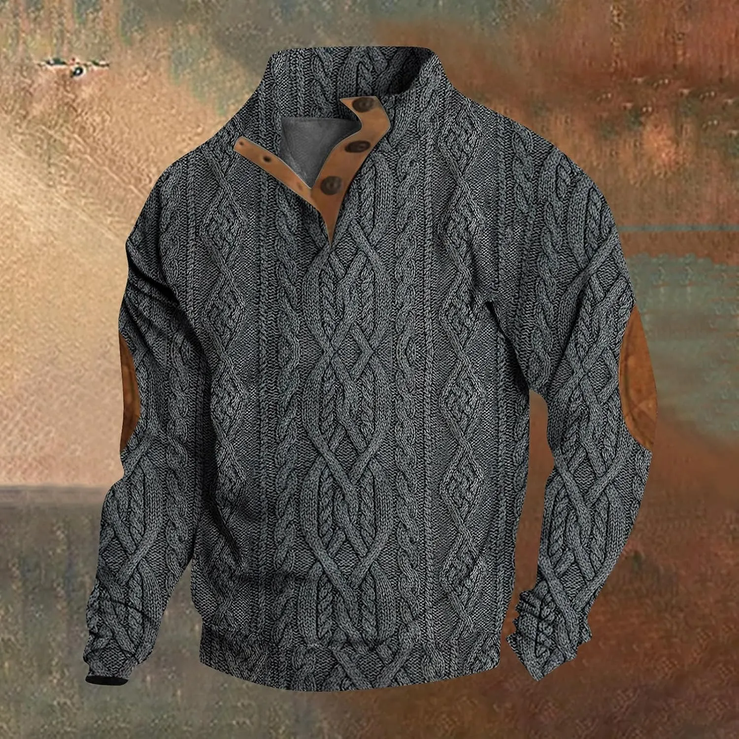 RTTUIOP Men's Henley Pullover V Neck Sweatshirts Long Sleeve Shirts Fashion Casual Loose Fit Button Up Pullovers Sweaters