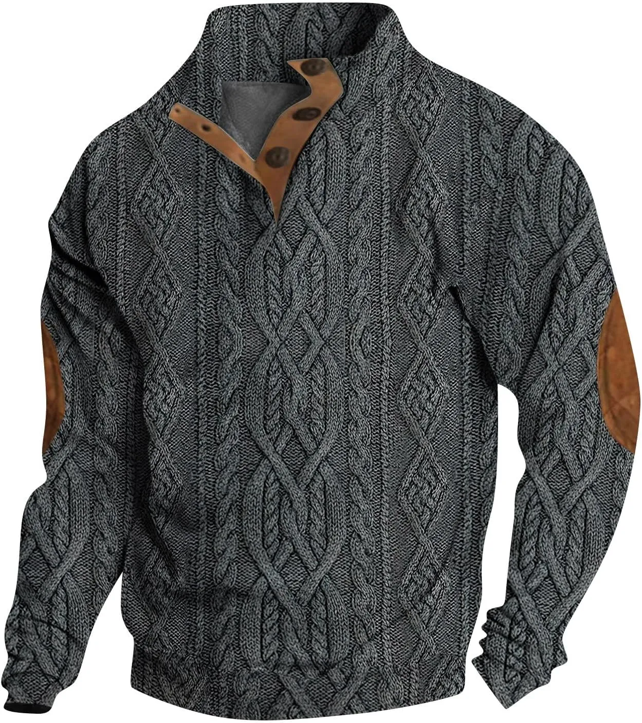 RTTUIOP Men's Henley Pullover V Neck Sweatshirts Long Sleeve Shirts Fashion Casual Loose Fit Button Up Pullovers Sweaters