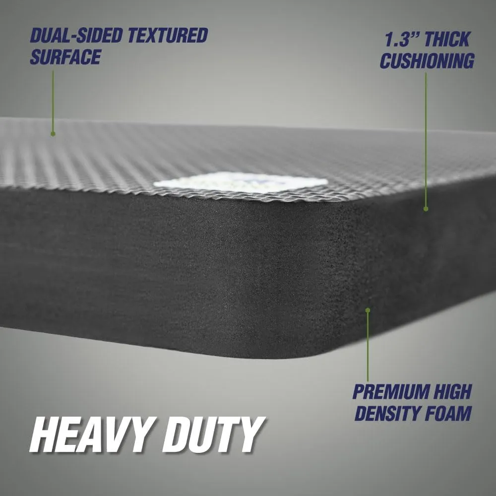 Rugged Rhino Soft Foam Patent Pending Kneeling Pad, Garden Knee Pads Resists Water, Thick Durable Shock Absorbent, Comfortable Strong Rebound, Gardening, Mechanic Tools, Bathing Baby, Onyx Black