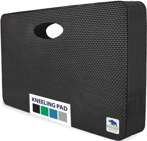 Rugged Rhino Soft Foam Patent Pending Kneeling Pad, Garden Knee Pads Resists Water, Thick Durable Shock Absorbent, Comfortable Strong Rebound, Gardening, Mechanic Tools, Bathing Baby, Onyx Black