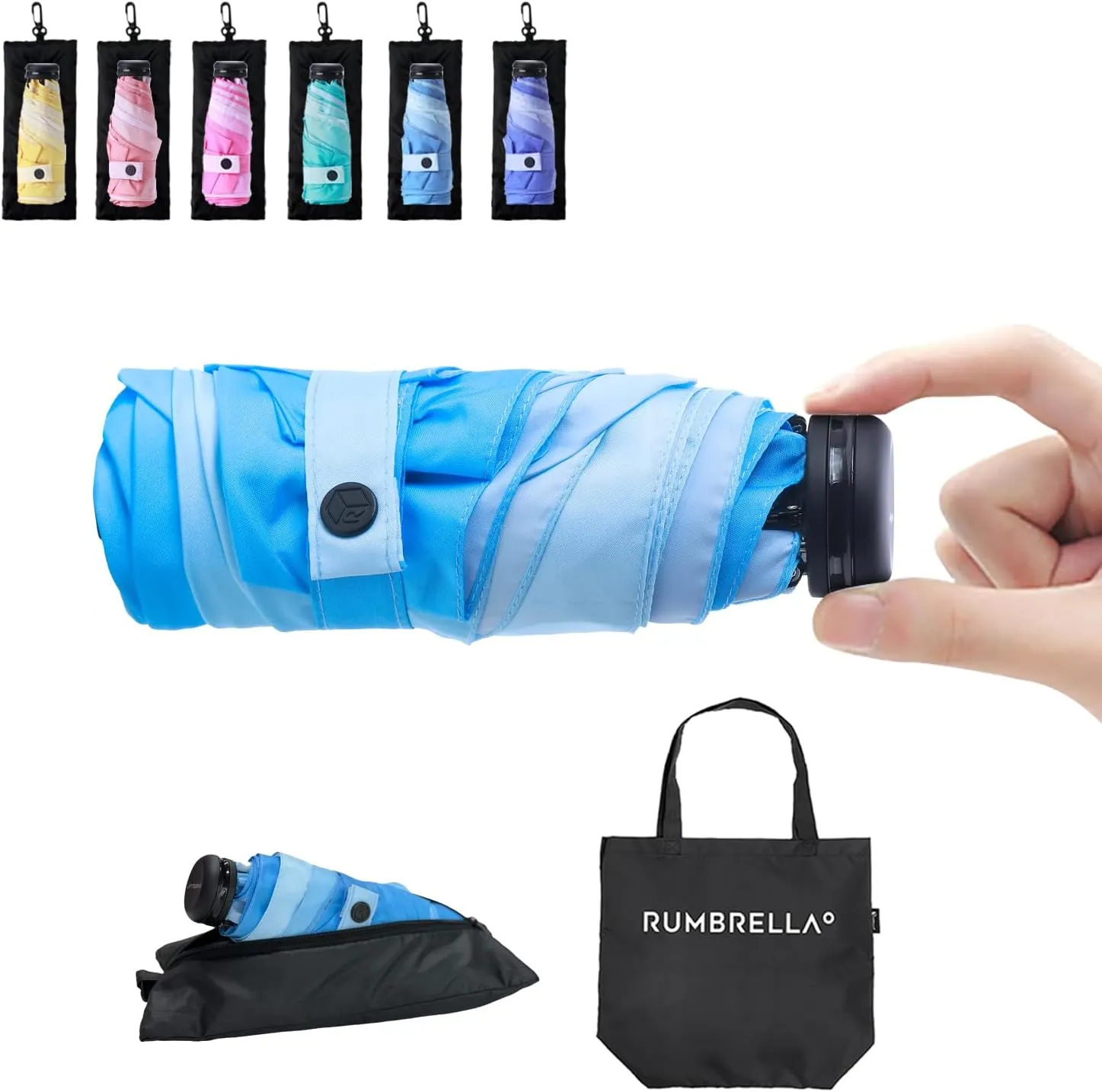 RUMBRELLA Mini Teflon Purse Umbrella With 99% UV Protection for Travel