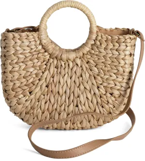 Rutledge & King Straw Crossbody Bag - Straw Bag with Handle - Straw Purse