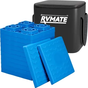 RVMATE RV Leveling Blocks 12 Pack, Heavy Duty Camper Leveling Blocks, Leveling Blocks for RVs, Reduce Trailer Movement, Trailer Leveling Blocks Great for Single and Dual Wheels