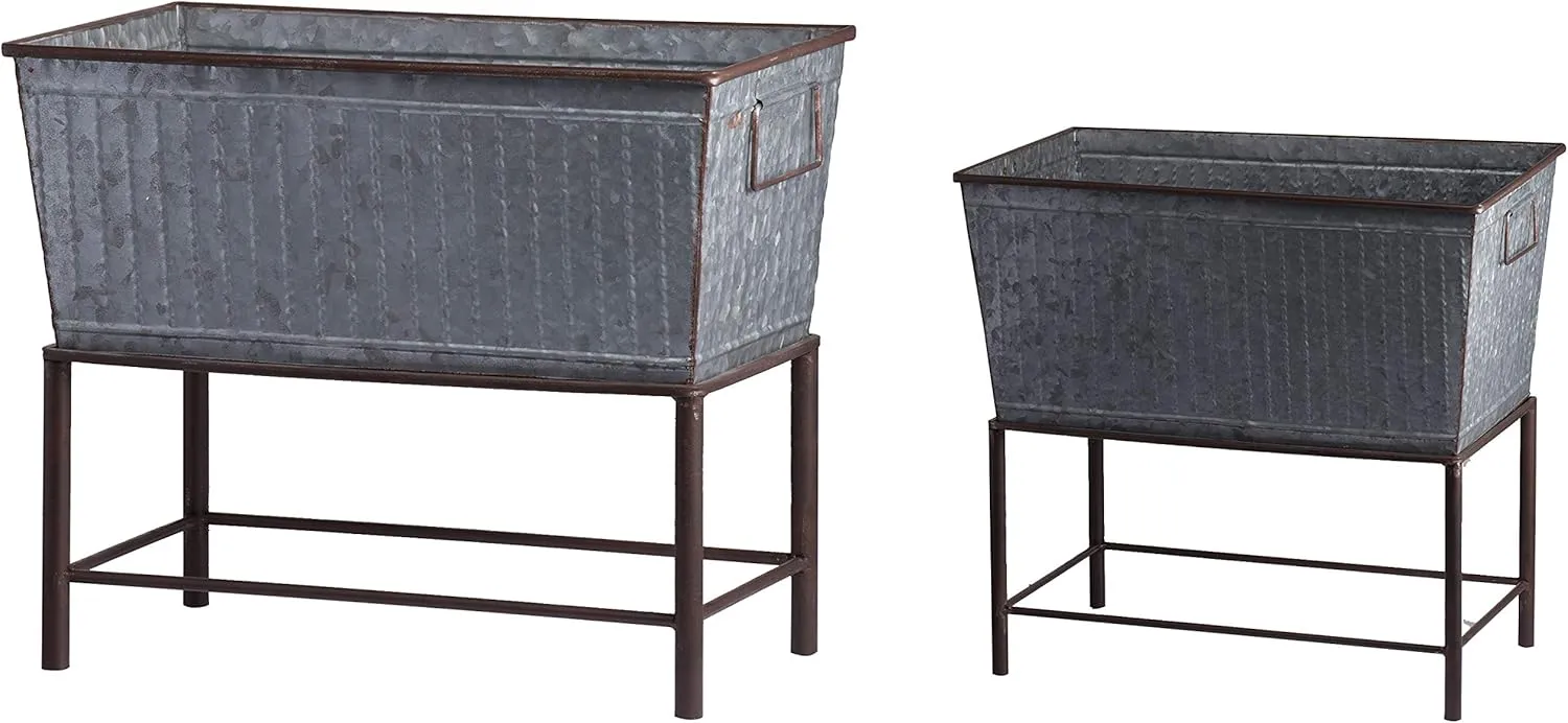 S/2 Zale Planters with Stands L:20x12x19.5 S:16.5x9.5x14.5