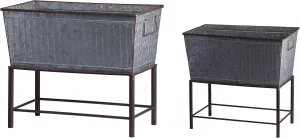 S/2 Zale Planters with Stands L:20x12x19.5 S:16.5x9.5x14.5