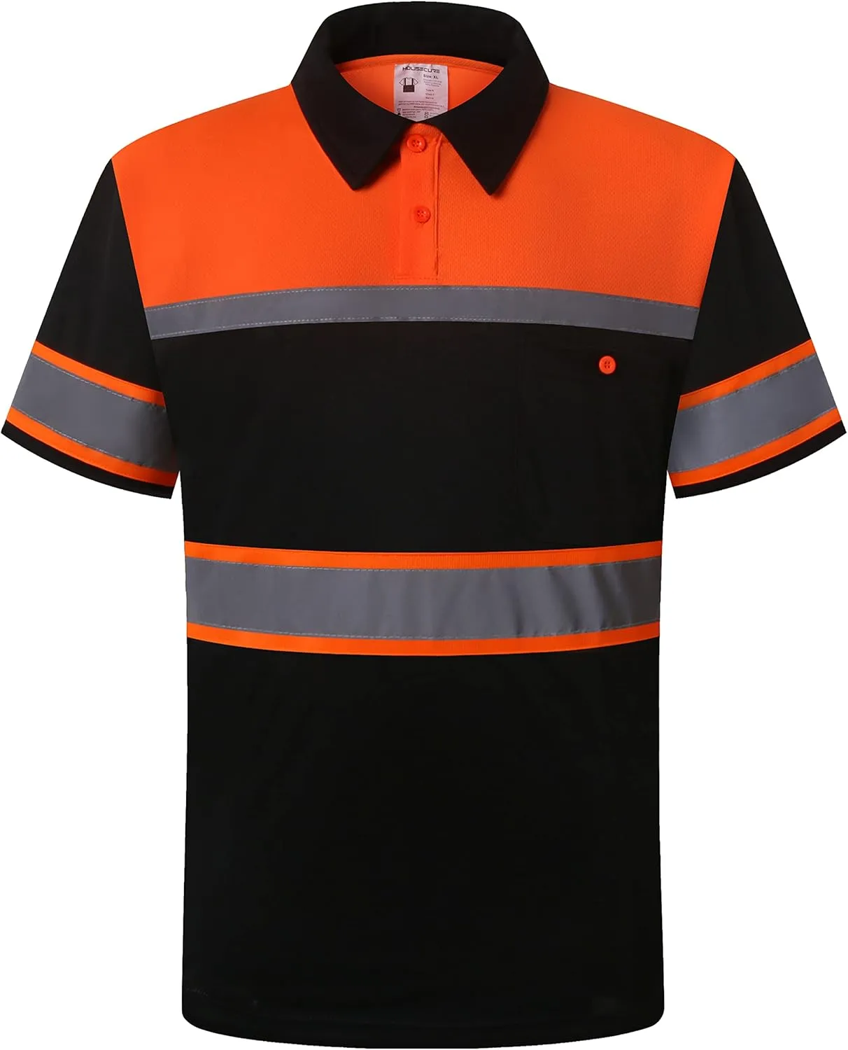 Safety Shirts for Men,High Reflective Men Polo Shirts with Pocket,Short Sleeve Workwear Breathable