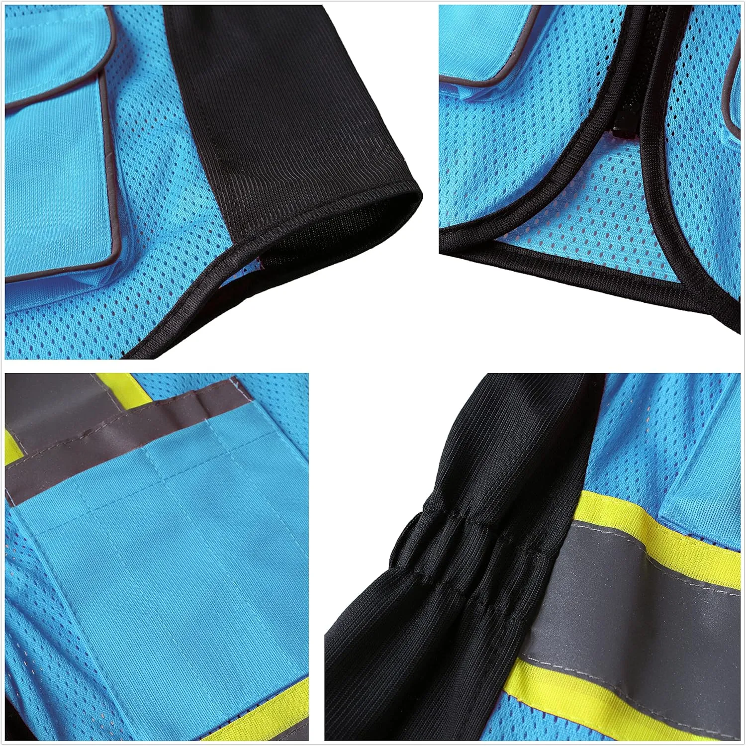 Safety Vest for women, Hi vis Reflective Lady Work vest With 9 Multi Pocket And Zipper