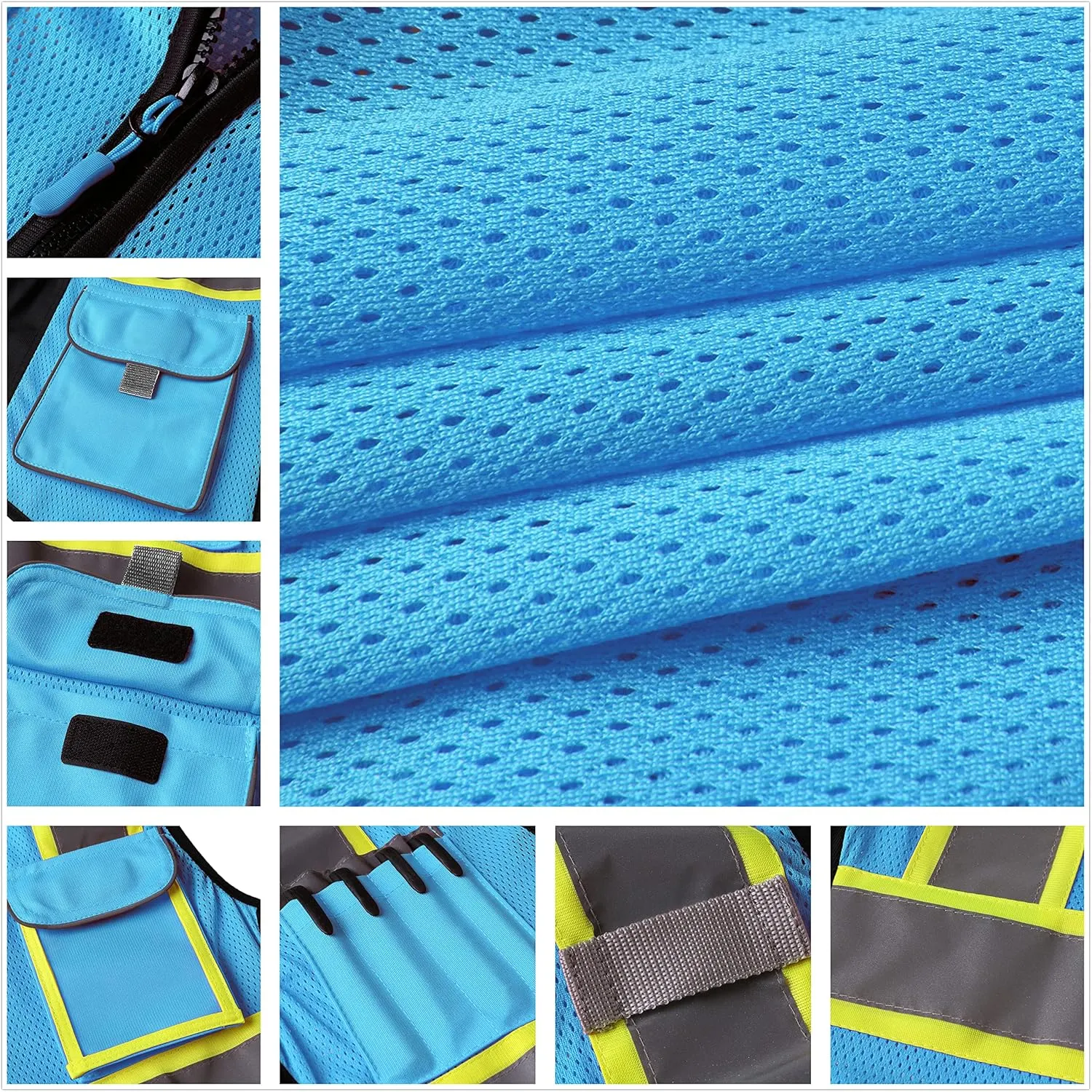 Safety Vest for women, Hi vis Reflective Lady Work vest With 9 Multi Pocket And Zipper