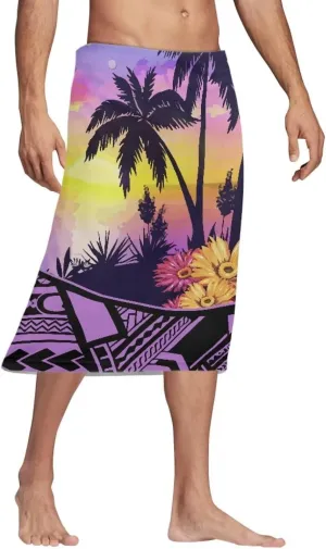 Samoan Tonga Fiji Sarong Polynesian Tribal Tatau ie faitaga Men Beachwear Wrap Skirt Hawaiian Sarong for Men