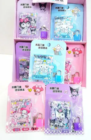 Sanrio Water Glitter Lockable Diary