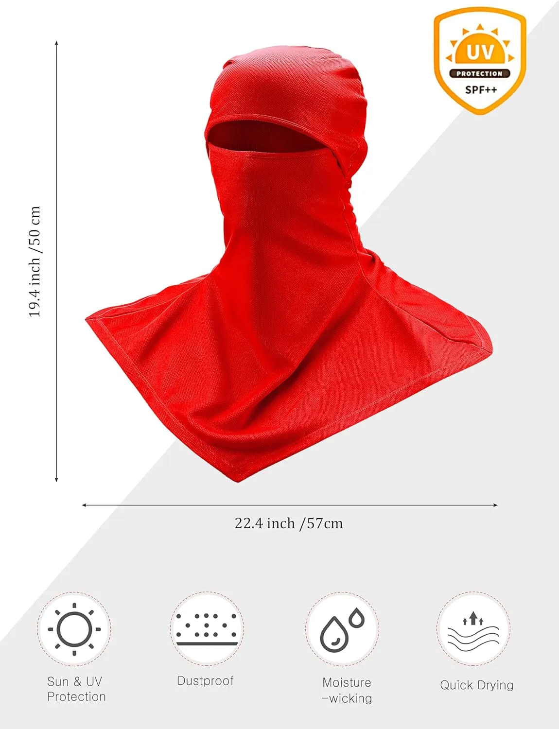 SATINIOR 3 Piece Balaclava Face Cover Sun Protection Neck Cover Summer Balaclava Motorcycle Face Mask for Men Women