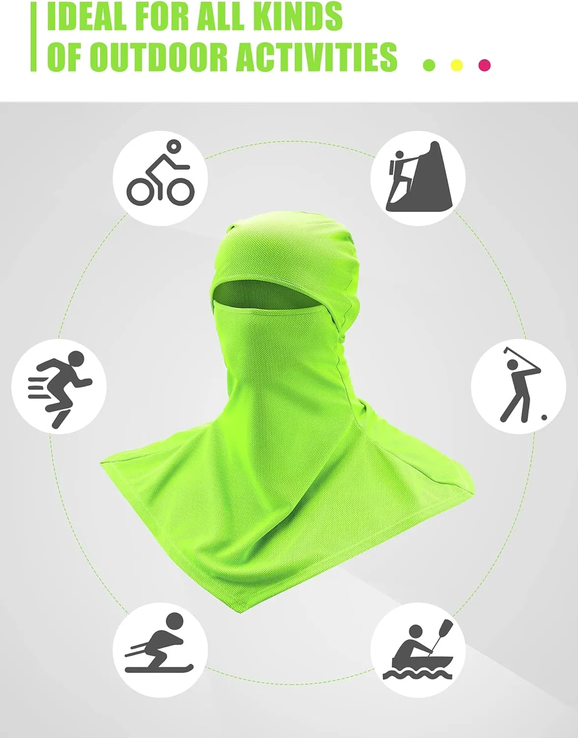 SATINIOR 3 Piece Balaclava Face Cover Sun Protection Neck Cover Summer Balaclava Motorcycle Face Mask for Men Women