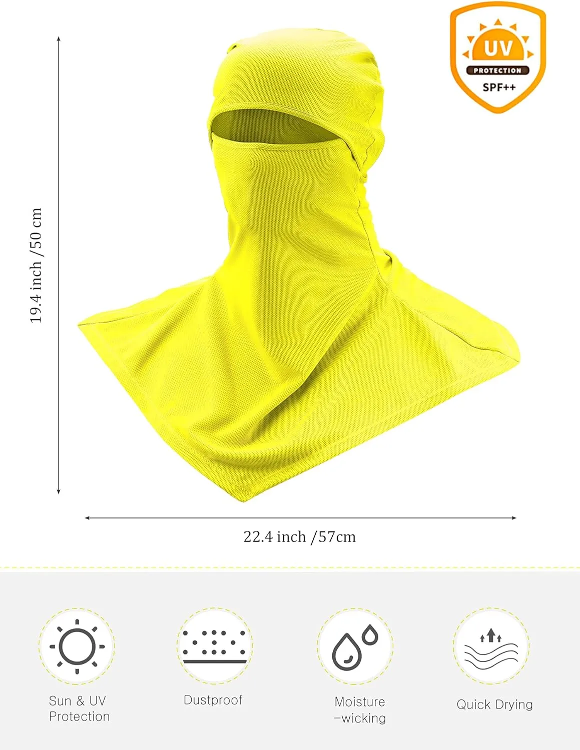 SATINIOR 3 Piece Balaclava Face Cover Sun Protection Neck Cover Summer Balaclava Motorcycle Face Mask for Men Women