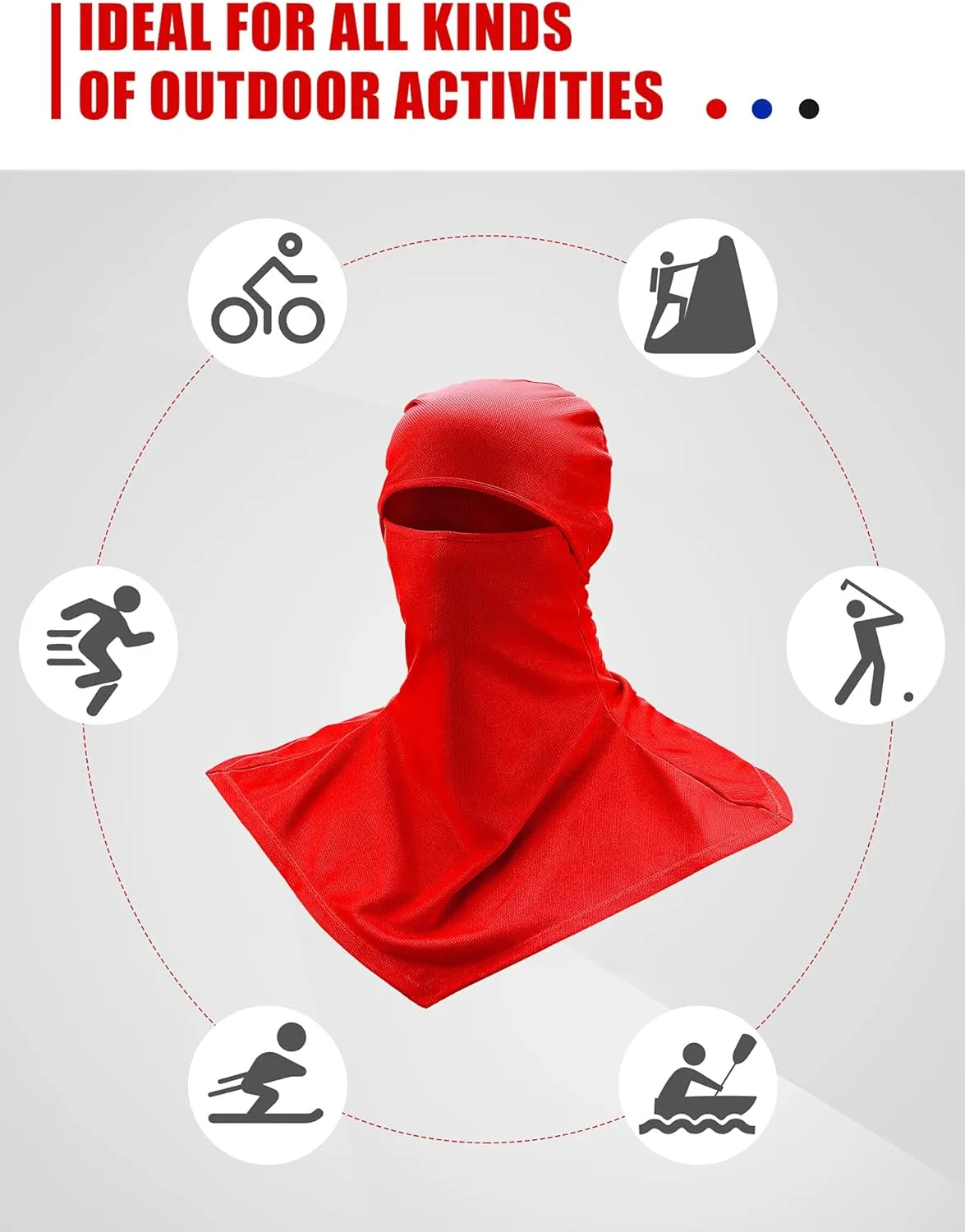 SATINIOR 3 Piece Balaclava Face Cover Sun Protection Neck Cover Summer Balaclava Motorcycle Face Mask for Men Women