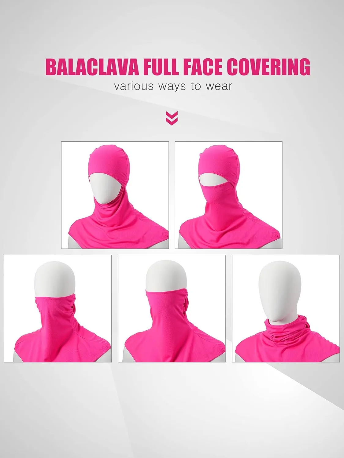 SATINIOR 3 Piece Balaclava Face Cover Sun Protection Neck Cover Summer Balaclava Motorcycle Face Mask for Men Women