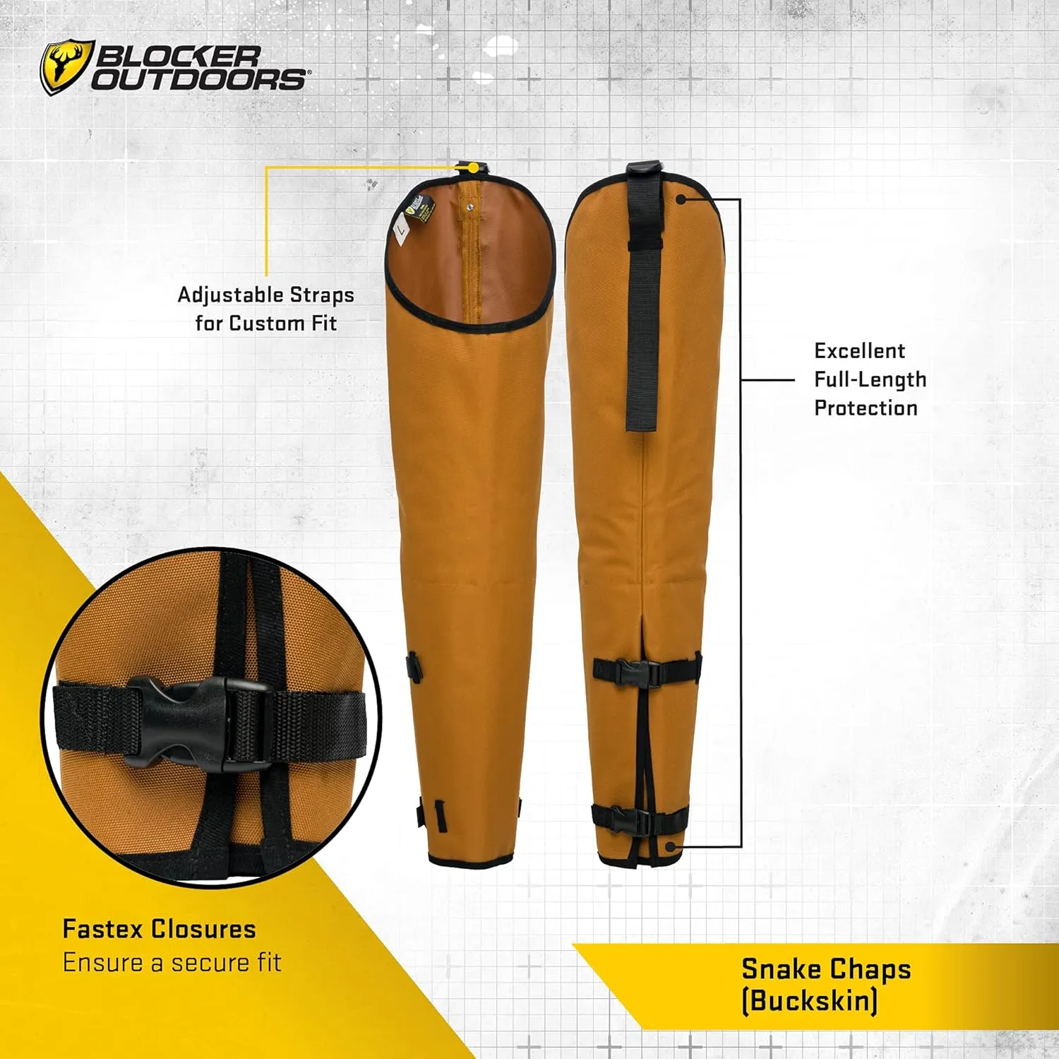SCENTBLOCKER Snake Chaps – Snake Bite Protection for Hunting, Hiking, Camping, and Work for Men and Women