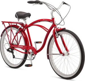 Schwinn Sanctuary 7 Comfort Beach Cruiser Bike for Adult Women Men, 7-Speed Drivetrain in Retro-Styled Steel Step-Through or Step-Over Frame, 26-Inch Wheels, With Front & Rear Fenders, Rear Cargo Rack