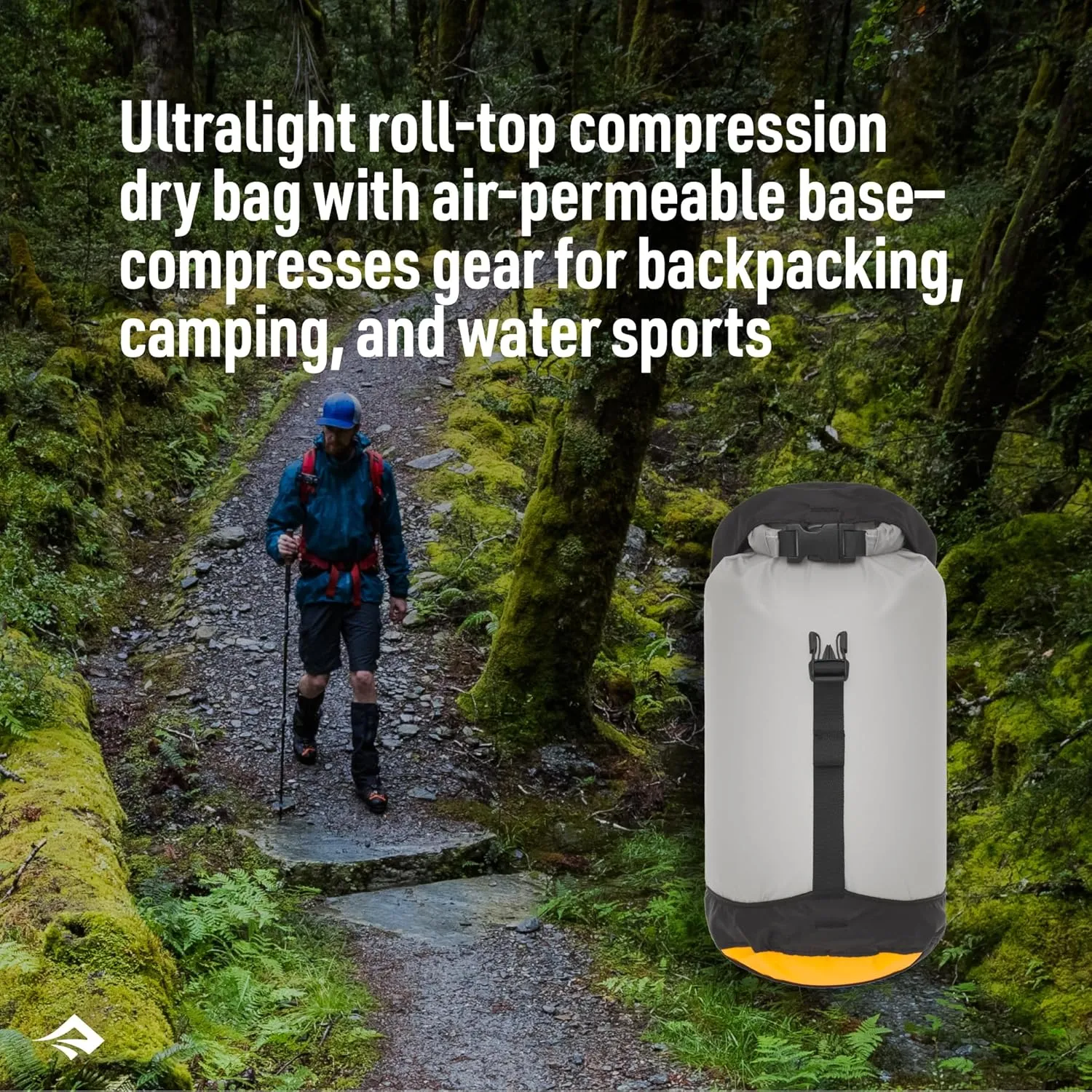Sea to Summit eVac Ultra-Lightweight Compression Dry Bag, Waterproof Dry Storage, 13 Liter, Atoll Blue