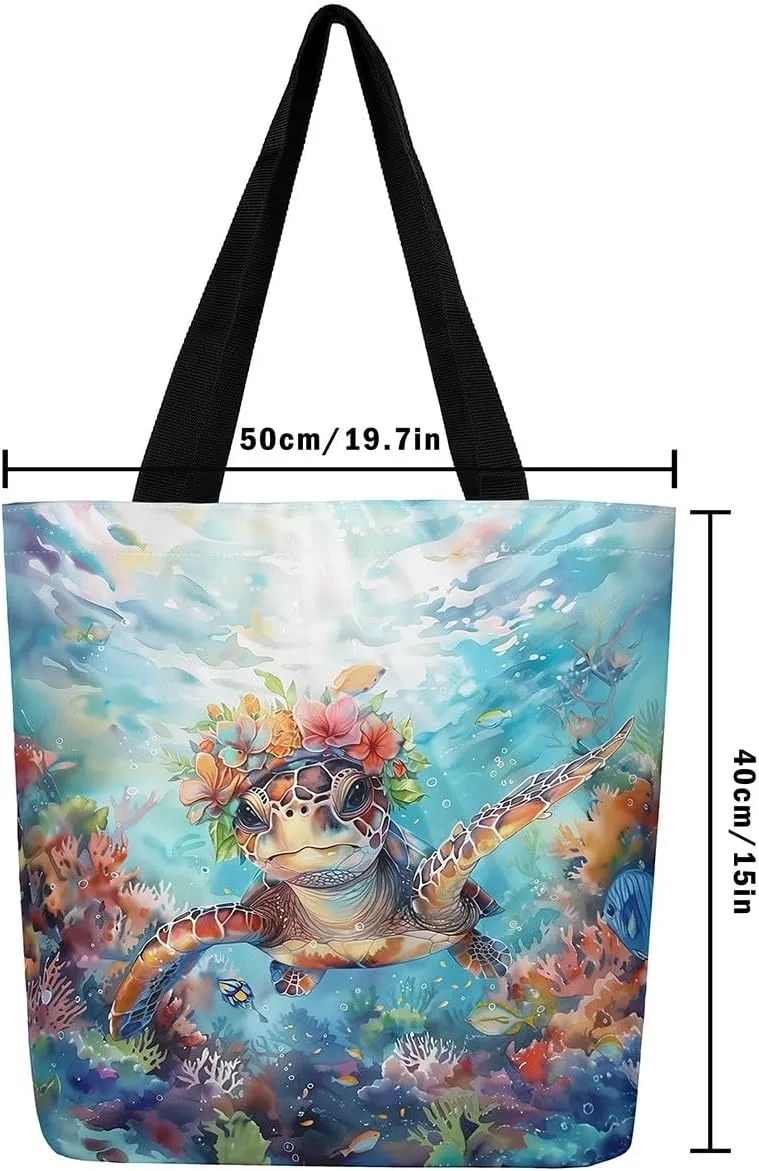Sea Turtle Canvas Tote Bag