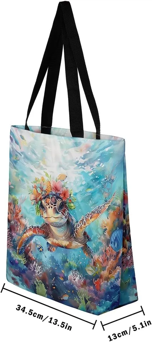 Sea Turtle Canvas Tote Bag