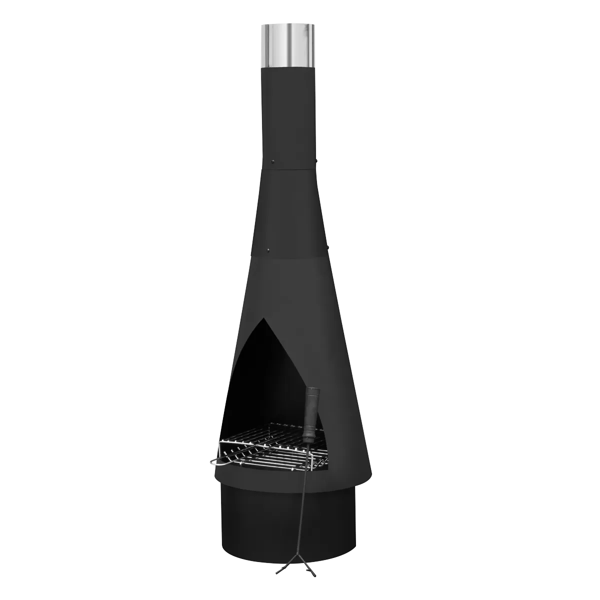 Sealey Dellonda Outdoor Chiminea, Fireplace, Fire Pit, Heater, Durable, Black Steel