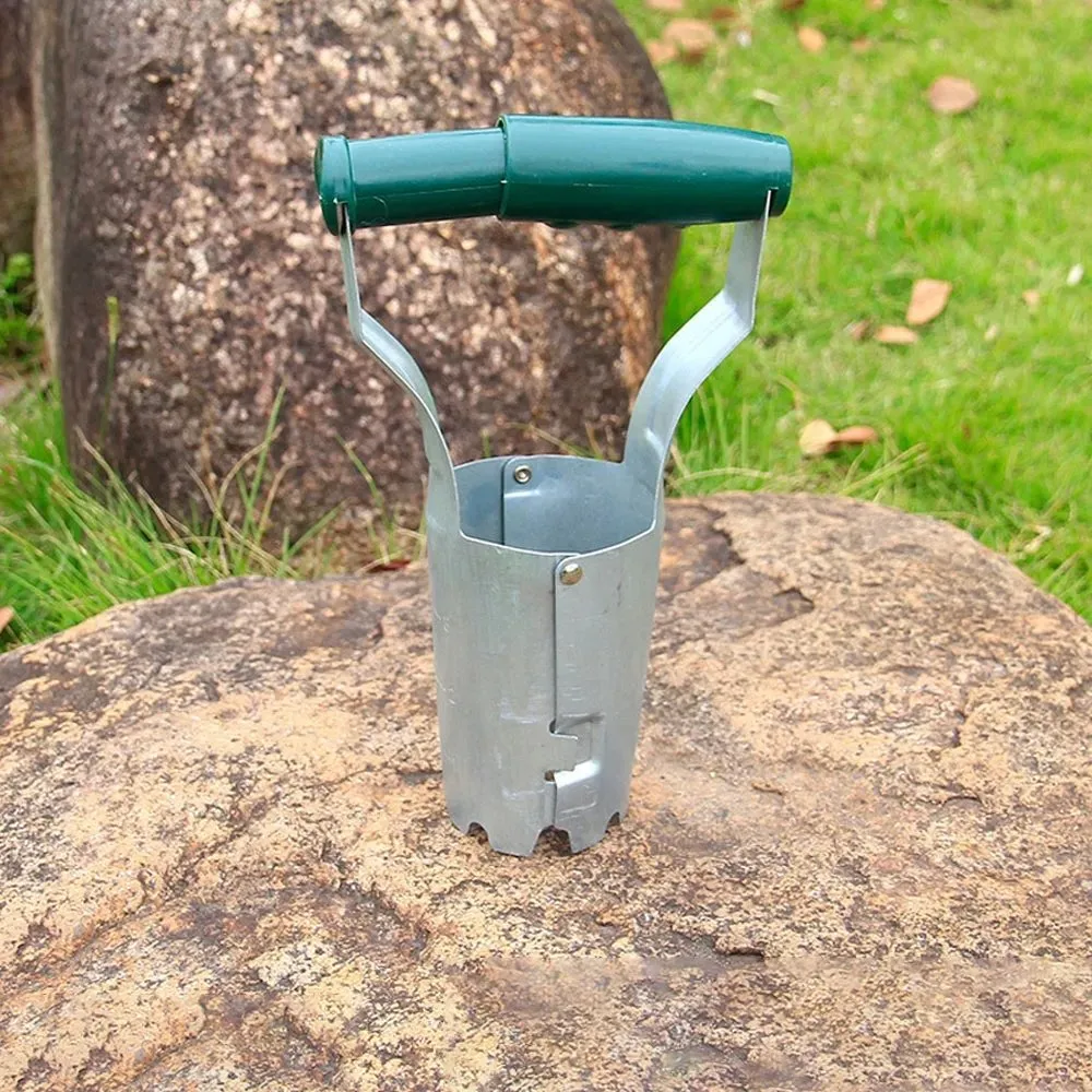 Seedling Transplanter Tool - Bend Free Tool for Planting Bulbs - Automatic Soil Release for Digging/Refilling Hole