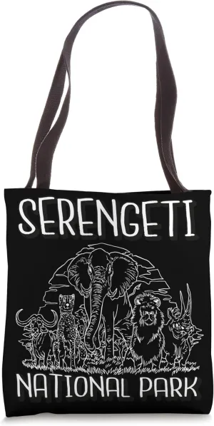Serengeti Big Five Africa Tourist National Park Souvenir Tote Bag