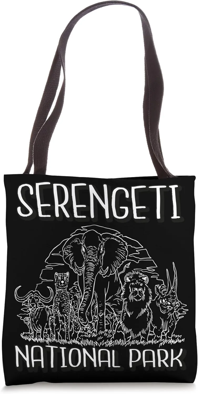 Serengeti Big Five Africa Tourist National Park Souvenir Tote Bag