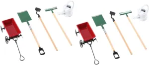 SEWACC 2sets Garden Tools Doll House Accessories for Fairy Garden and Micro Landscape Decor Realistic Gardening Tool Models for Imaginative Play and DIY Projects