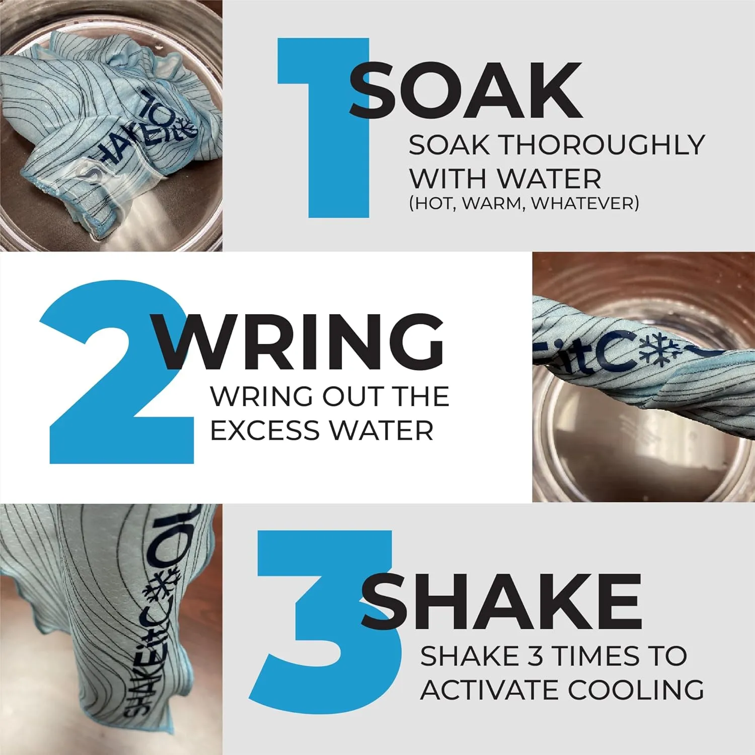 SHAKEitCOOL Large Cooling Shawl - Instant Heat Relief for Outdoor Events - Soft, Lightweight, Breathable, UPF40 Sun Protection, Machine Washable, Fashion Prints, Cooling Towel - Curly Wave L