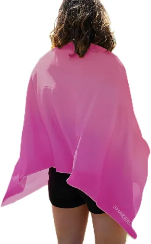 SHAKEitCOOL Large Cooling Shawl - Instant Heat Relief for Outdoor Events - Soft, Lightweight, Breathable, UPF40 Sun Protection, Machine Washable, Fashion Prints, Cooling Towel Electric Fuchsia L