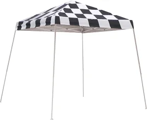 ShelterLogic 8x8 SL Pop-up Canopy, Checkered Flag Cover, Carry Bag