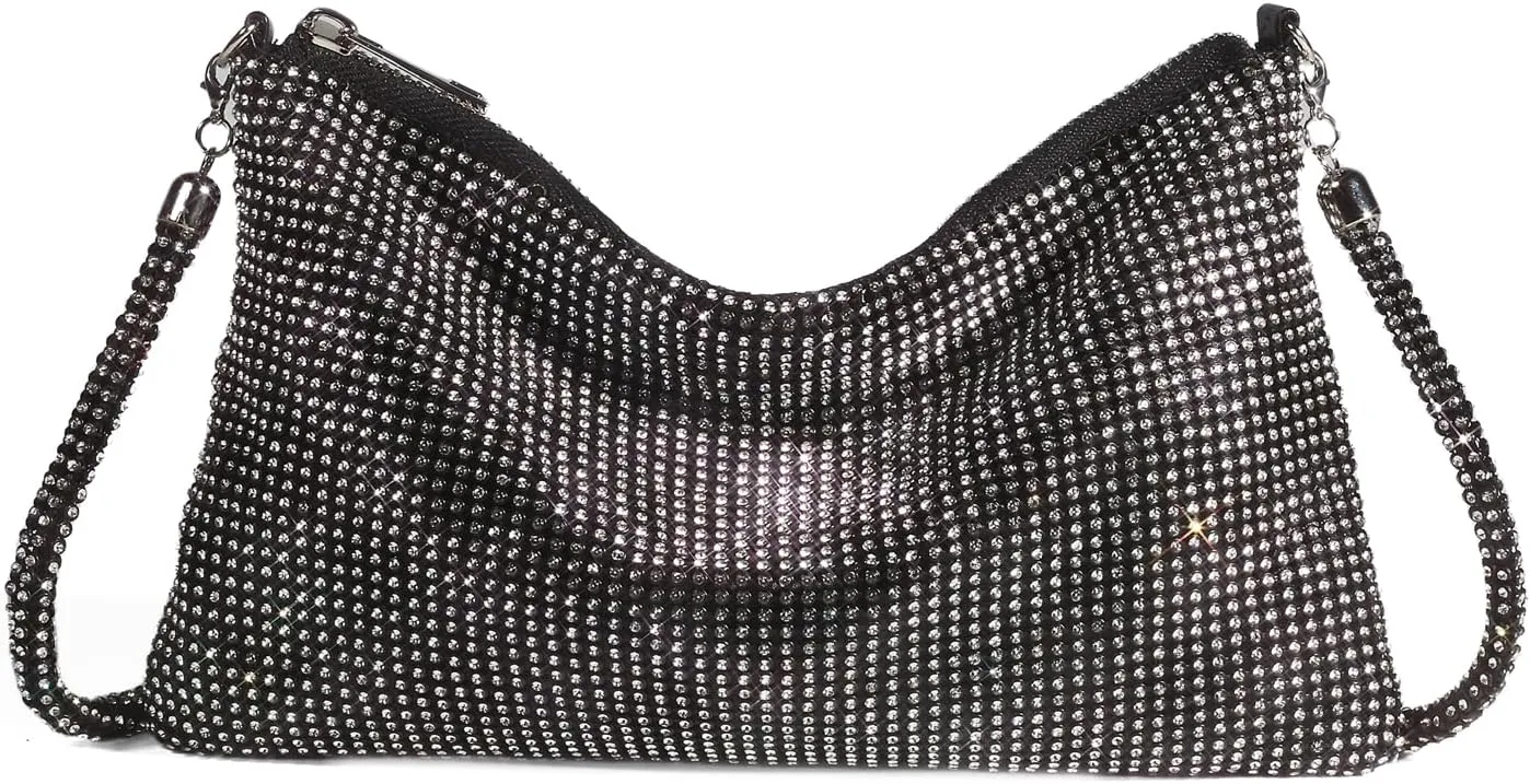 Shiny Rhinestone Crossbody Purse Clutch Sparkly Diamond Handbag Hobo Rhinestone Purses For Women
