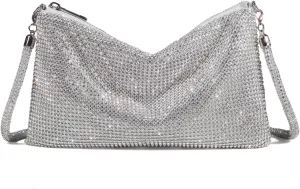 Shiny Rhinestone Crossbody Purse Clutch Sparkly Diamond Handbag Hobo Rhinestone Purses For Women
