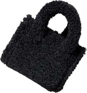 Shoulder Handbag，Autumn Winter Casual Faux Lambwool Fleece Shoulder Bag Soft Plush Crossbody Satchel Fuzzy Small Handbag Purse for Women