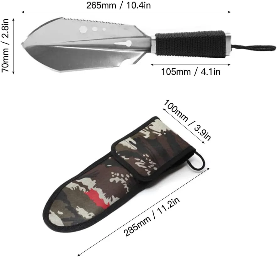 Shovels Multitool Camping Shovel Outdoor Portable Hand Shovel with Storage Pouch for Hiking Backpacking Gardening