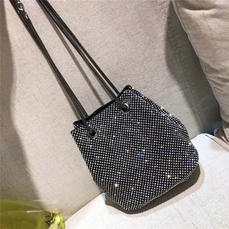 SIENNA Sparkle Bucket Bag Silver/Black